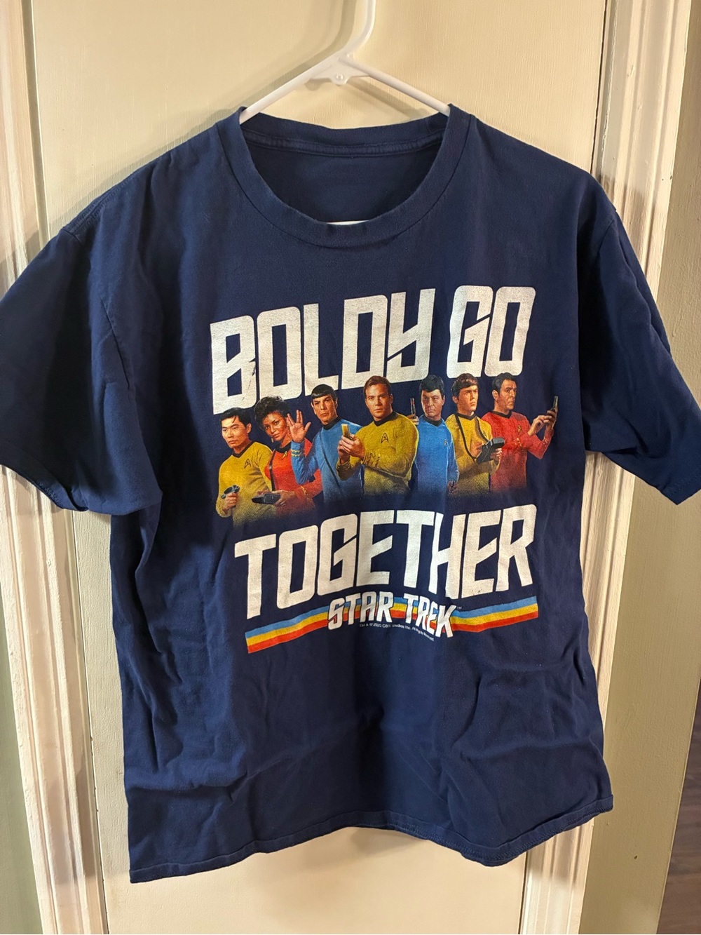 Men's Short Sleeve T-Shirt Boldly Go Together Graphic Tee Size XL Blue